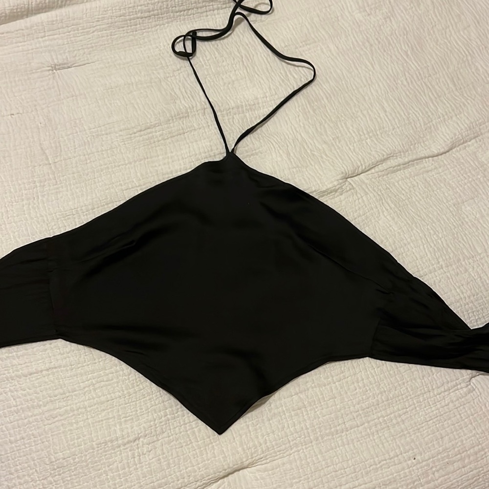 Black scarf halter top F21 size M